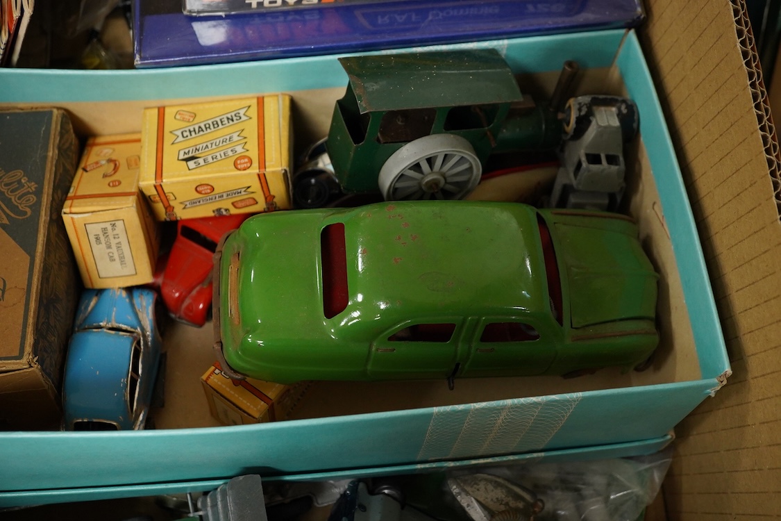 Thirty-six diecast and white metal vehicles, including; four white metal vehicles; a Crossway Models Morris Oxford, a Gem & Cobwebs Austin Taxi, two Lansdown Models; a 1951 Bentley Mk.VI and a 1936 Morris Ten-Four, toget